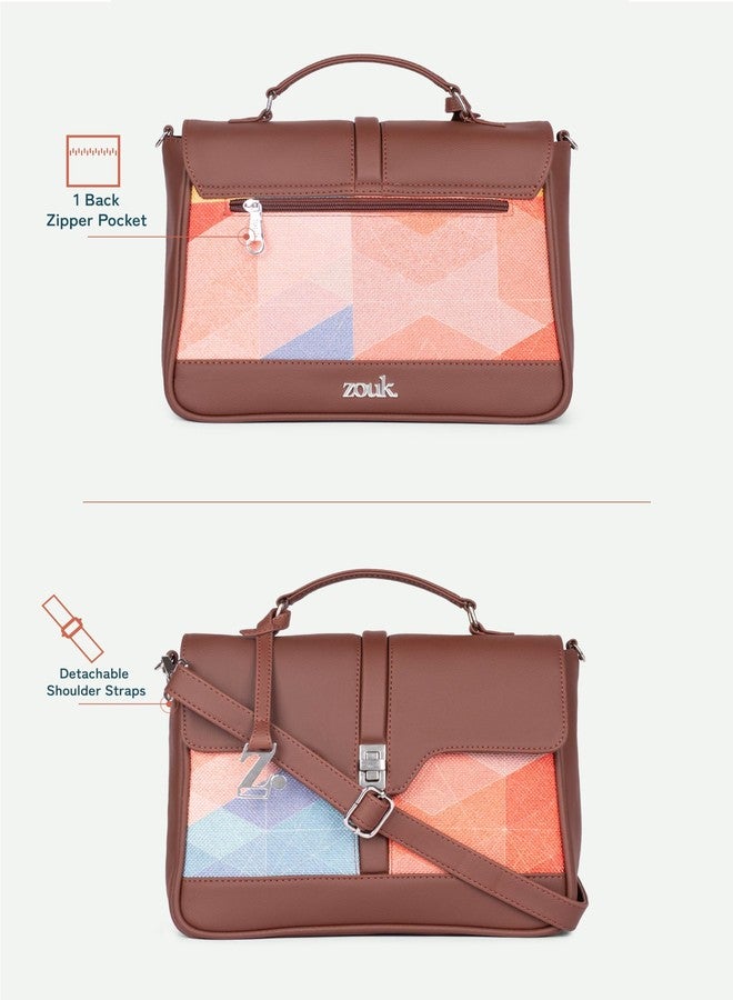 ZOUK حقيبة زوك كريتي سانون نيسا النسائية | حقيبة يد للمكتب والسفر | حقيبة يد بحزام كتف قابل للتعديل | حقيبة كتف أنيقة بمقبض علوي | جيو أوبتكس - Image 4